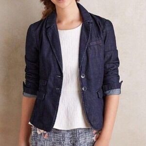 ANTHROPOLOGIE PILCRO DENIM BLAZER SIZE M